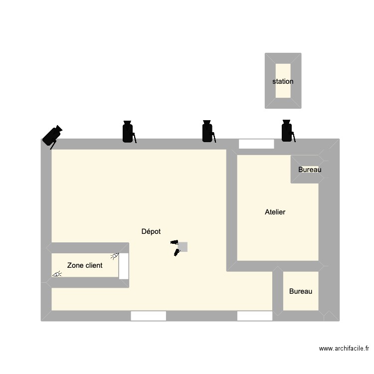 C-T. Plan de 6 pièces et 24 m2