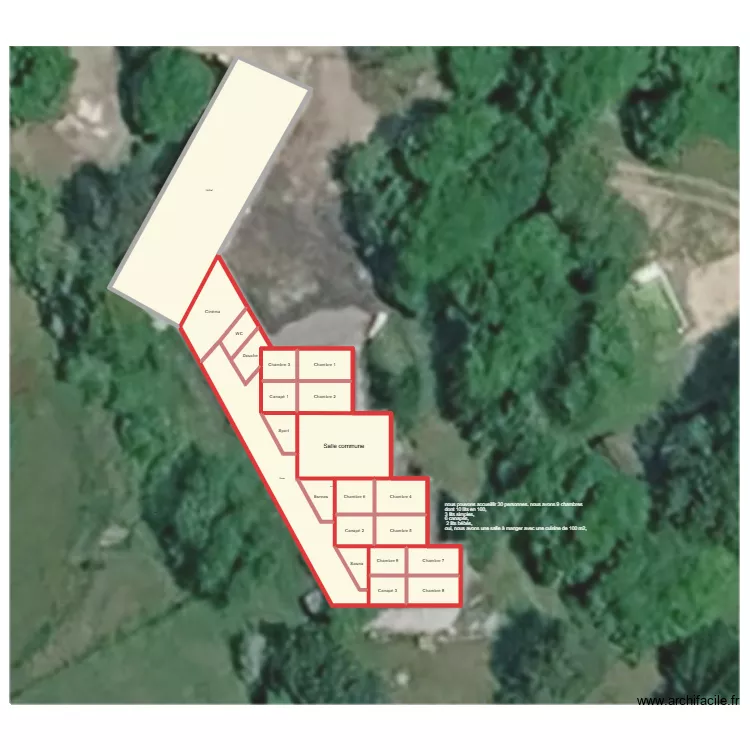 Gite. Plan de 21 Pièces et 601 m² Gite. Plan de 21 Pièces et 601 m²