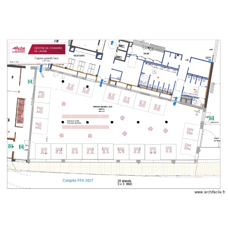 grands lacs Congrès FFA 2027  21 stds. Plan de 0 pièce et 0 m2