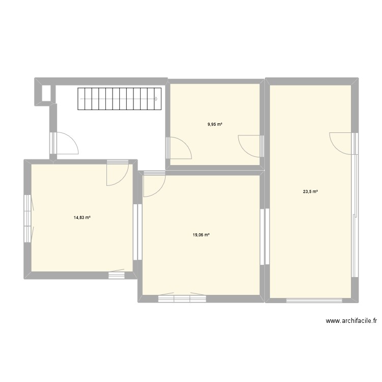 spl rdc2. Plan de 4 pièces et 67 m2