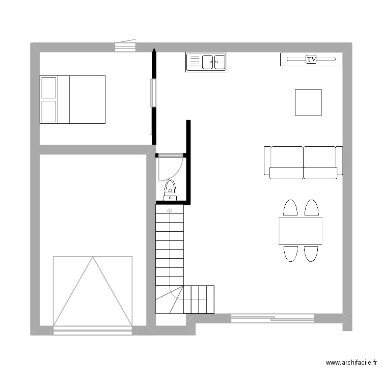 chambre. Plan de 0 pièce et 0 m2