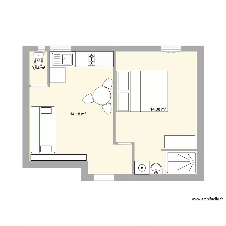 pignotte. Plan de 3  et 29 m²