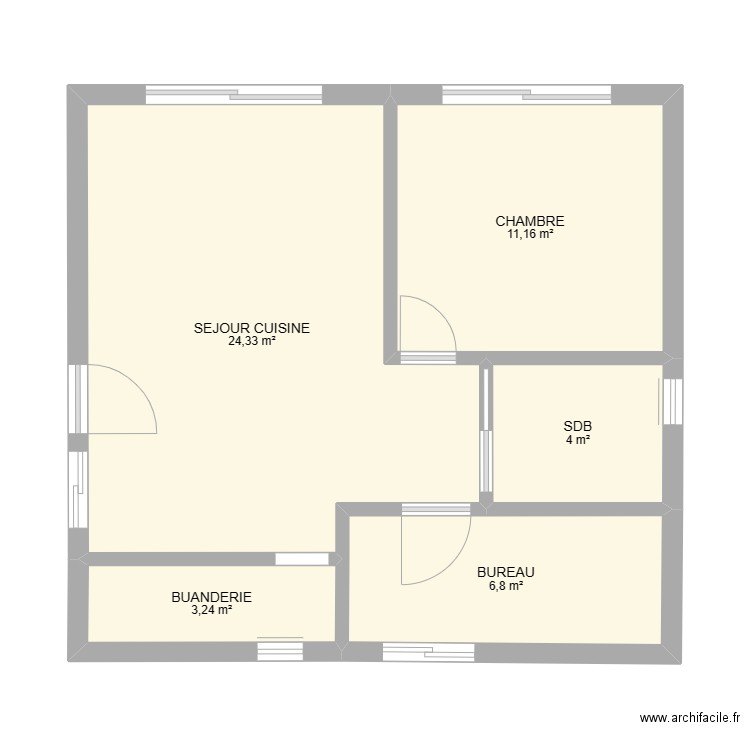 BRINDEAU 16 BIS. Plan de 5 pièces et 50 m2