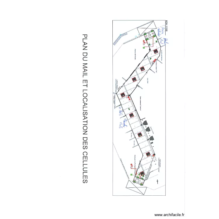 Mail M&eacute;ridien. Plan de 