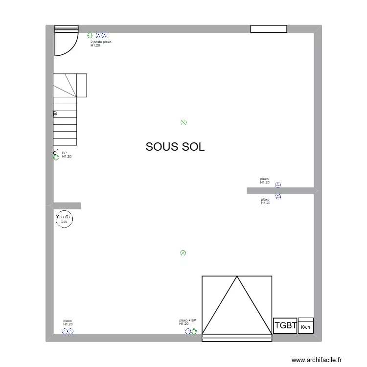 sous sol. Plan de 1 et 92 m² sous sol. Plan de 1 et 92 m²