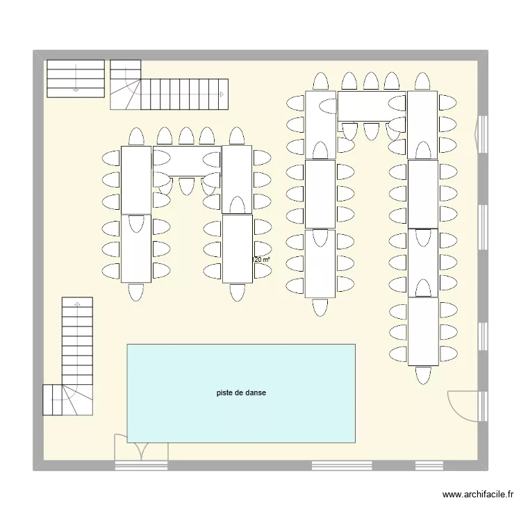 Salle L'Etab 2026. Plan de 1 et 120 m² Salle L'Etab 2026. Plan de 1 et 120 m²