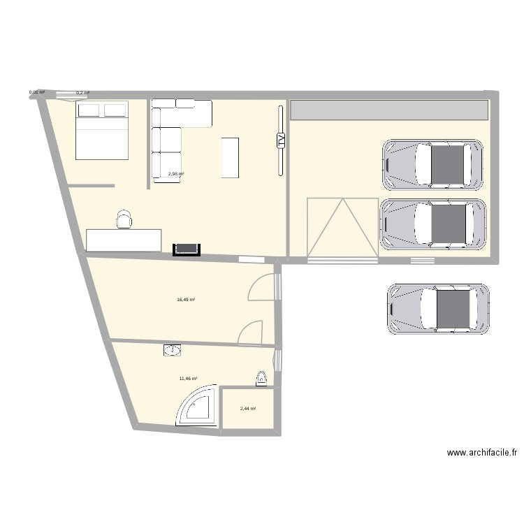 FERME WAVRIN. Plan de 6 pièces et 70 m2
