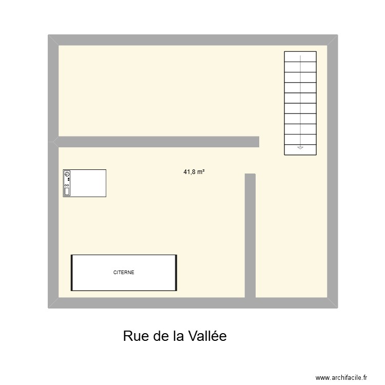 Heureux. Plan de 1 pièce et 42 m2