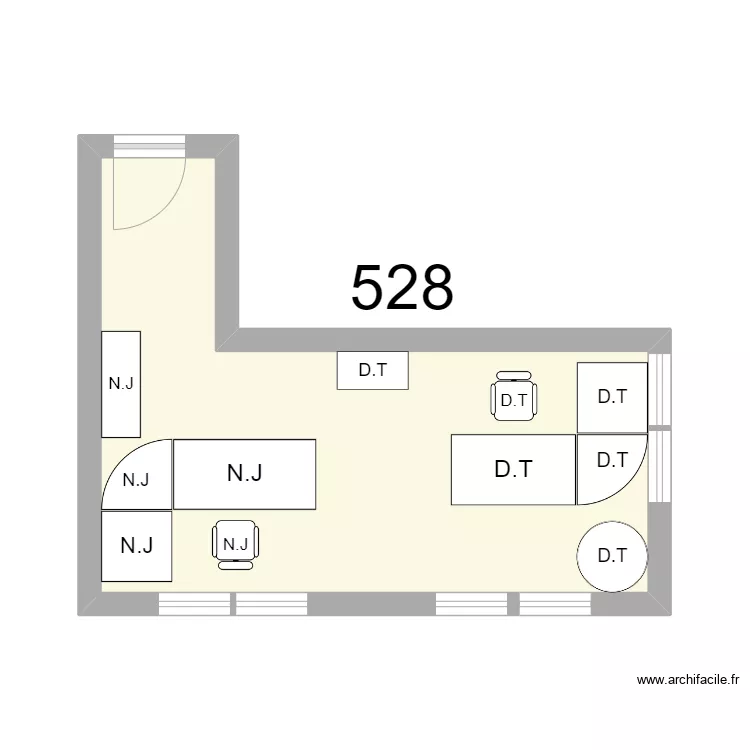 Bureau R 528 - N.JOUINEAU - D.TAMADAZT. Plan de 