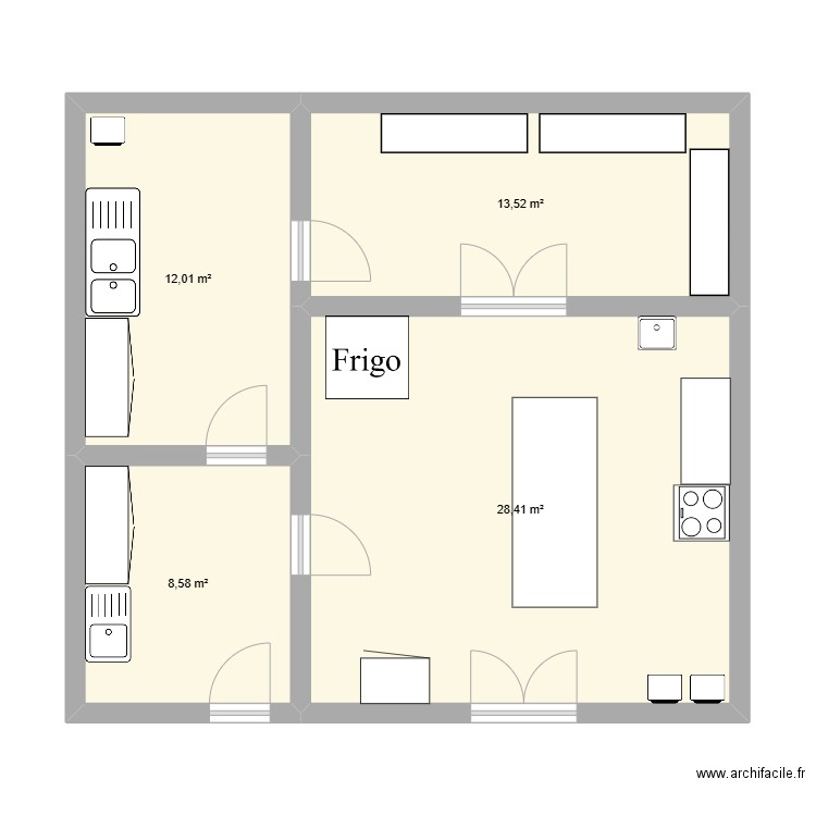 labo transfo 2. Plan de 4 pièces et 63 m2