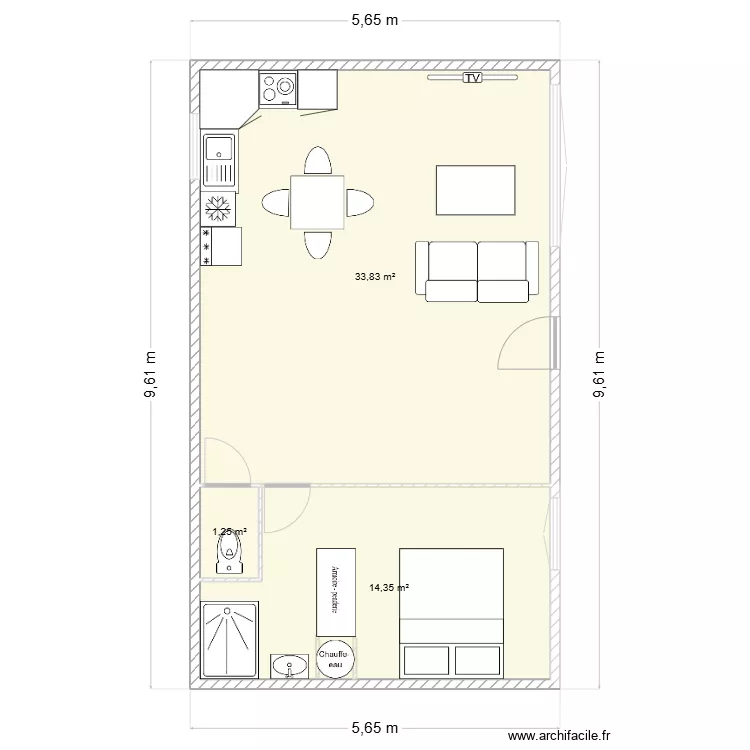 Futur appartement am&eacute;nag&eacute;. Plan de 