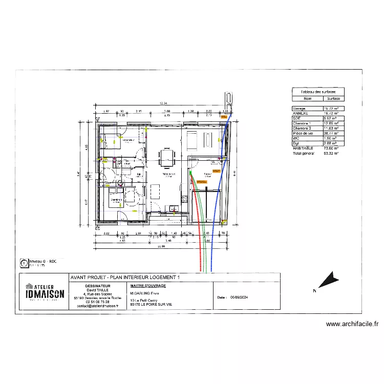 GARLING NEUF. Plan de GARLING NEUF. Plan de