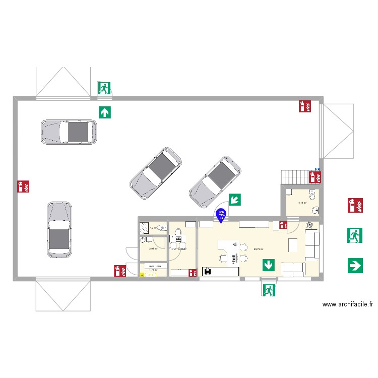 garage. Plan de 0 pièce et 0 m2