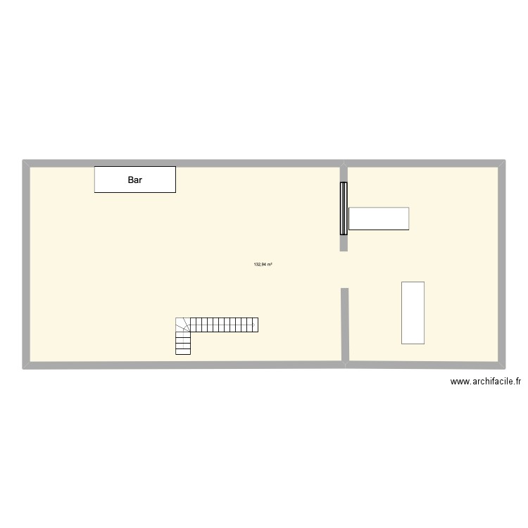 projet entrepreneurial. Plan de 1 pièce et 133 m2