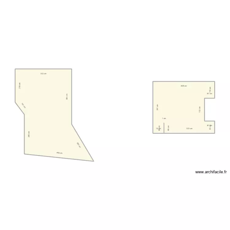 01219. Plan de 2 Pièces et 34 m² 01219. Plan de 2 Pièces et 34 m²