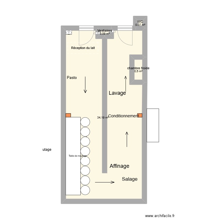 plan. Plan de 4 pièces et 35 m2
