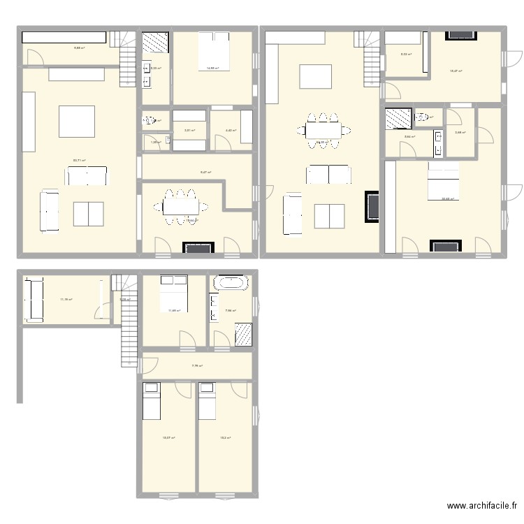 SAINT MO VPART. Plan de 24 pièces et 320 m2