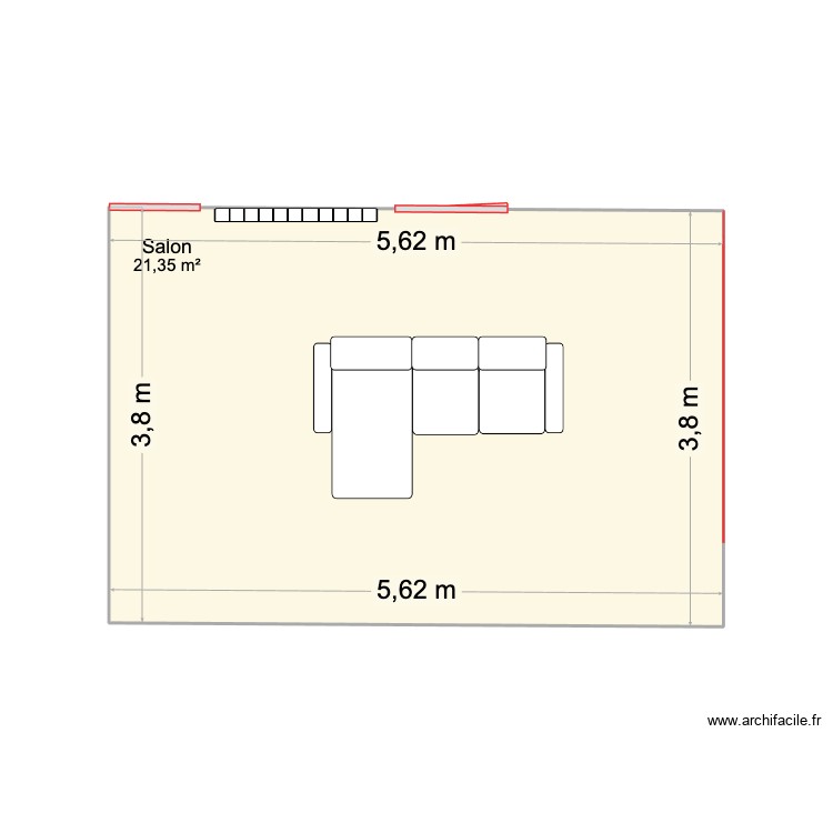 Pièce à vivre. Plan de 0 pièce et 0 m2