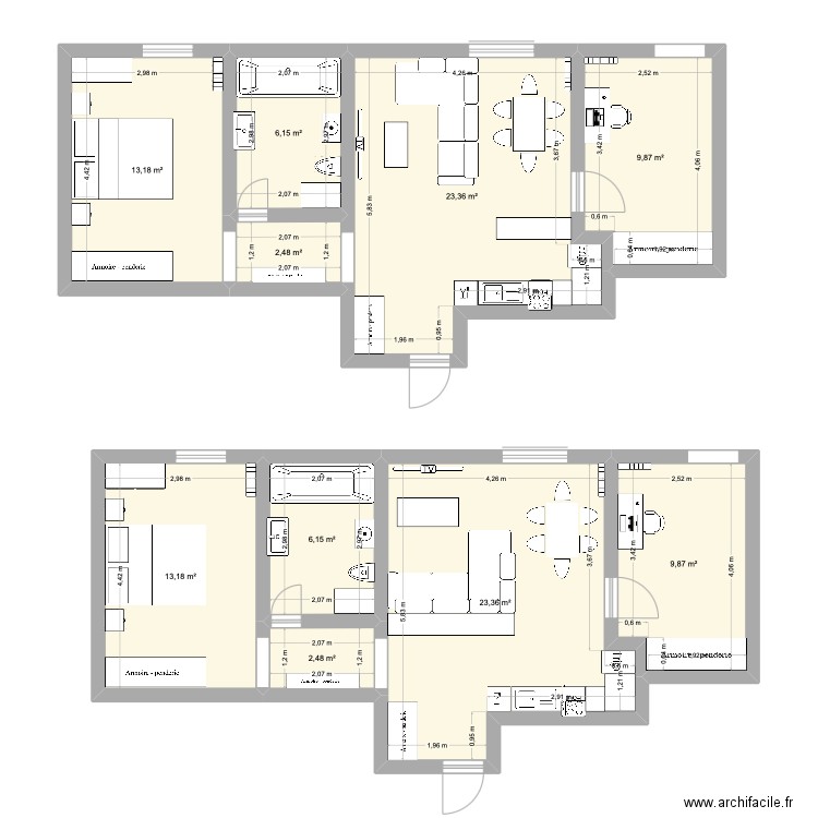 MAISON ALFORT. Plan de 10 pièces et 110 m2