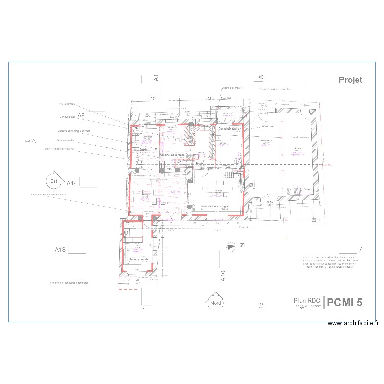 Emplacement PC au sol salon. Plan de 0 pièce et 0 m2