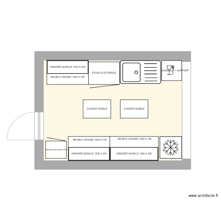 PAROISSE STE THERESE GUEUGNON. Plan de 1 pièce et 12 m2