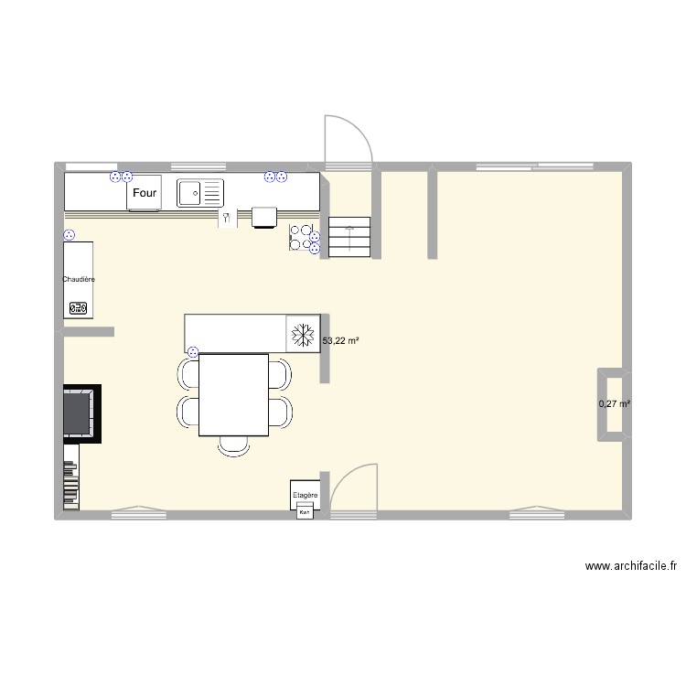 Rolleboise NOUVEAU. Plan de 2 pièces et 53 m2