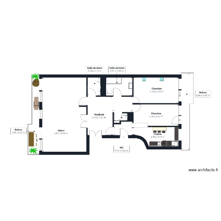 T4 Marie-Antoinette. Plan de 0 pièce et 0 m2