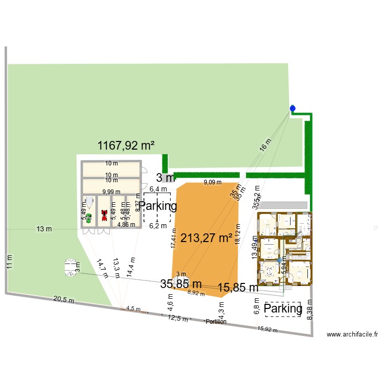 Maison Pont 2. Plan de 14 pièces et 186 m2