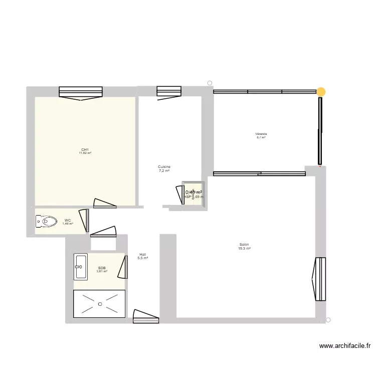Casi02b urbanisme. Plan de 4 Pièces et 17 m²