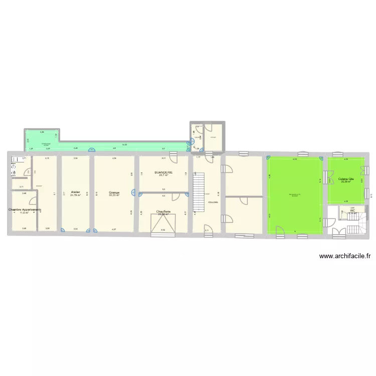 Rez de chaussée Freyssinet avec appart-23-01-2026. Plan de 13 et 274 m² Rez de chaussée Freyssinet avec appart-23-01-2026. Plan de 13 et 274 m²