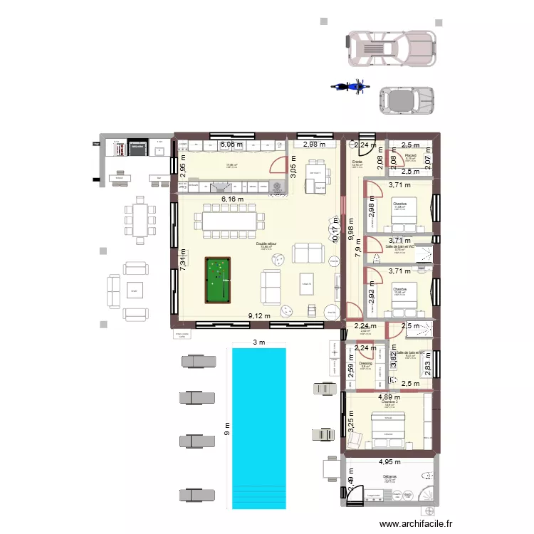 Coupiac Nath. Plan de 12 Pièces et 183 m²