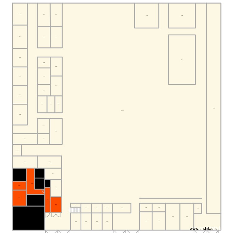 Plans Dijon RDC. Plan de 59 pièces et 1283 m2