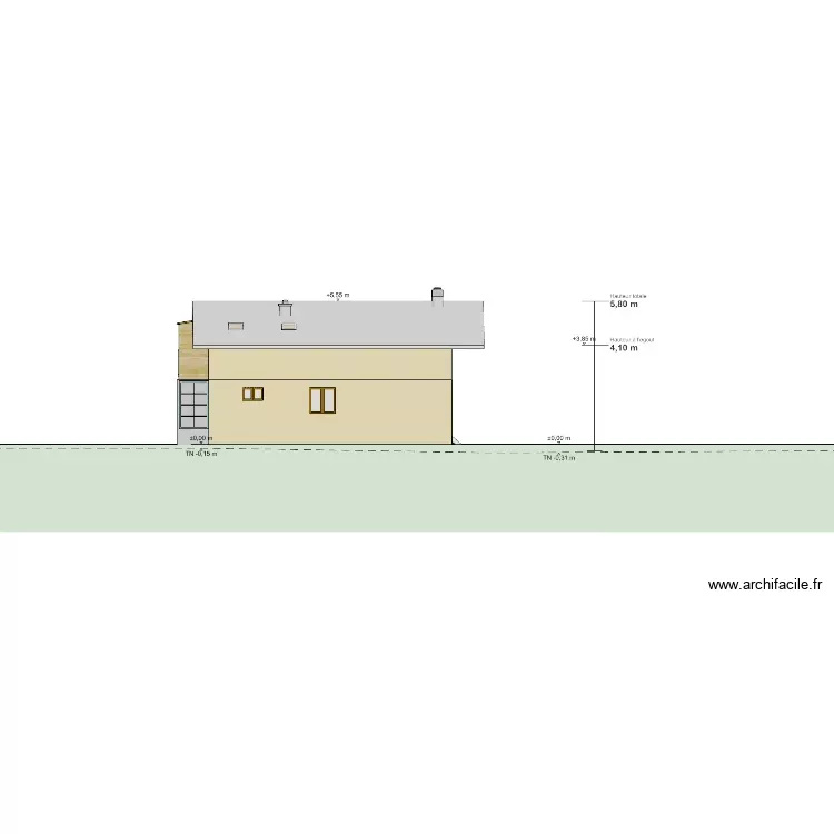 Existant sans garage V01. Plan de 3 Pièces et 208 m² Existant sans garage V01. Plan de 3 Pièces et 208 m²