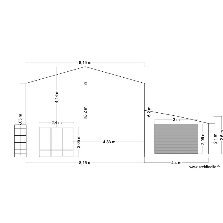 Facade Nord. Plan de 0 pièce et 0 m2