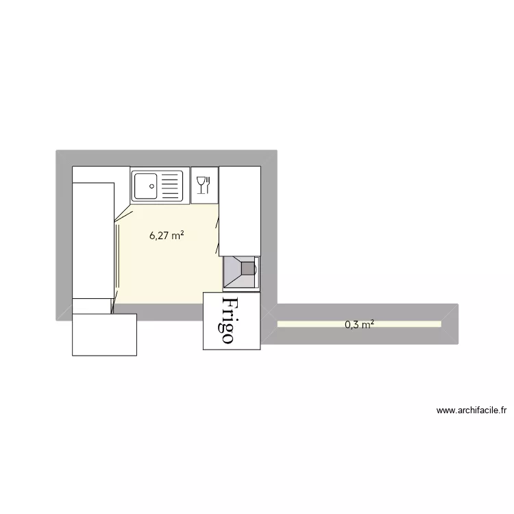 Essai. Plan de 2  et 7 m²