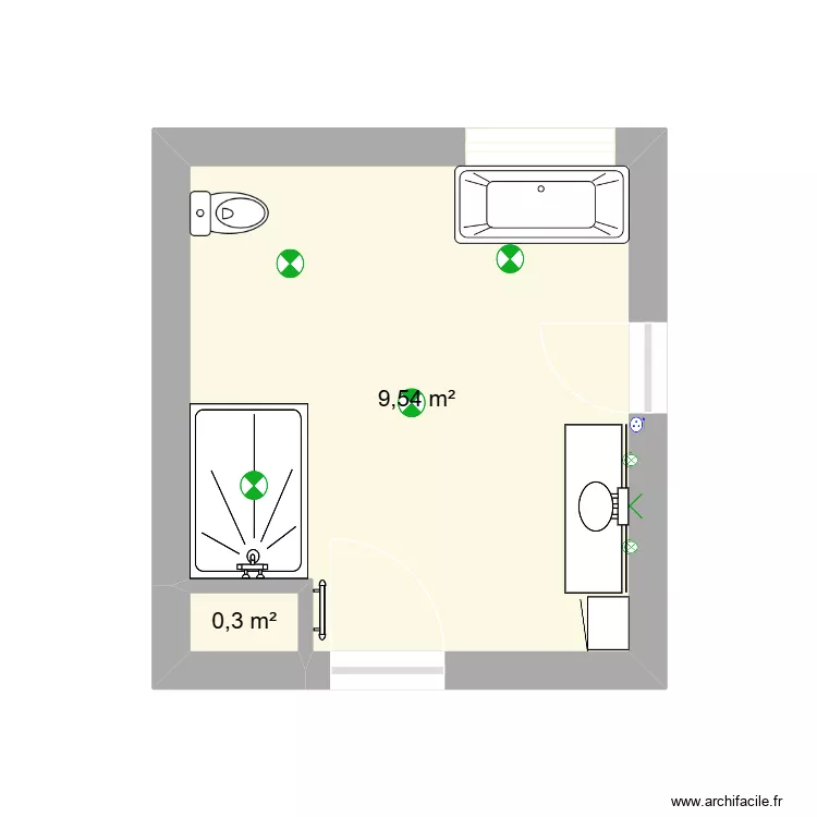 Ch de bain 2026 384DesAulnes. Plan de 2 et 10 m² Ch de bain 2026 384DesAulnes. Plan de 2 et 10 m²