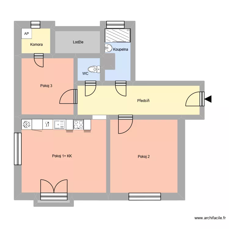 Slavíčkova 2346, byt 6. Plan de 14 et 190 m² Slavíčkova 2346, byt 6. Plan de 14 et 190 m²
