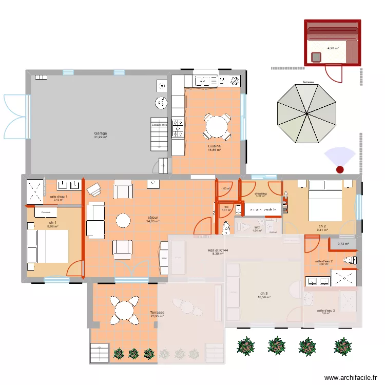 renovation Allemagne VF module 2. Plan de 18  et 158 m²