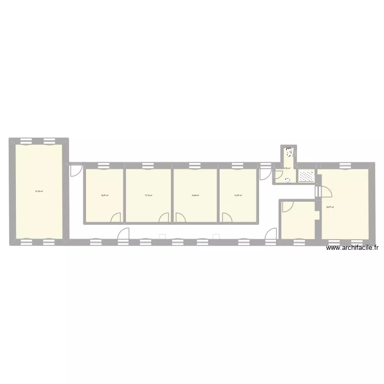 Aouina actuel. Plan de 7  et 133 m²