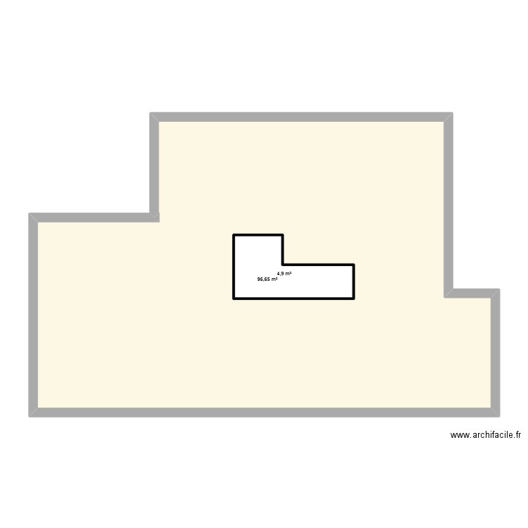 SURFACE PLANCHER AVEC EXTENSION. Plan de 2 pièces et 107 m2