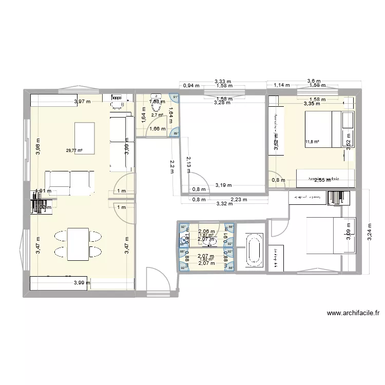 collignon3. Plan de 5  et 48 m²
