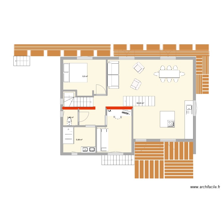 itxassou. Plan de 4 pièces et 73 m2