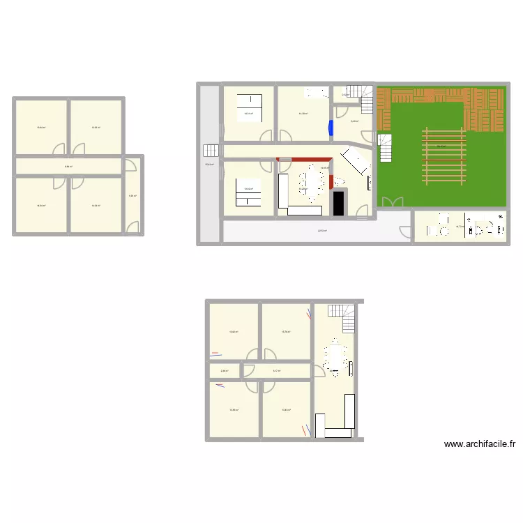 Aubervilliers. Plan de 25  et 379 m²