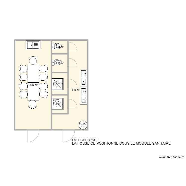 CARBONERO CHANTIER VALENCIN. Plan de 6 pièces et 28 m2