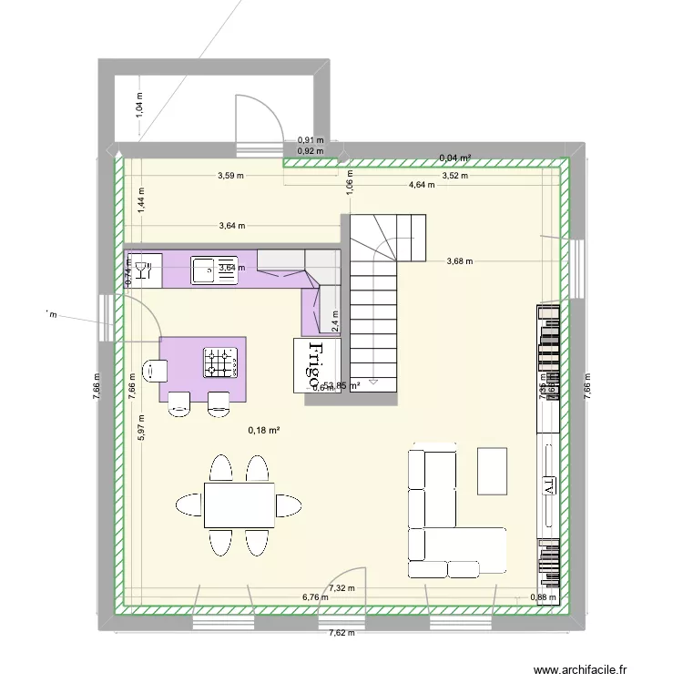 rdch. Plan de 3  et 54 m²