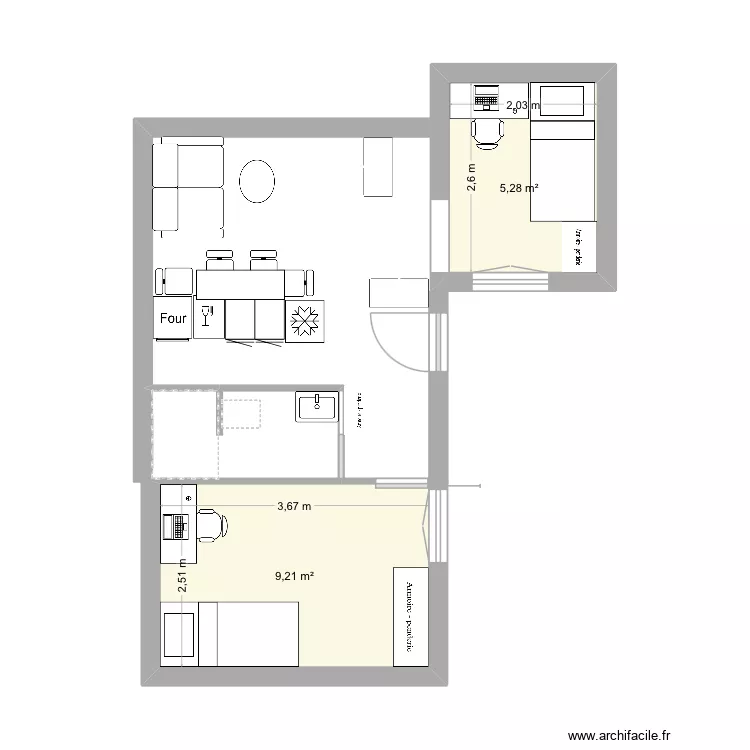 Princ of bel air. Plan de 2 et 14 m² Princ of bel air. Plan de 2 et 14 m²