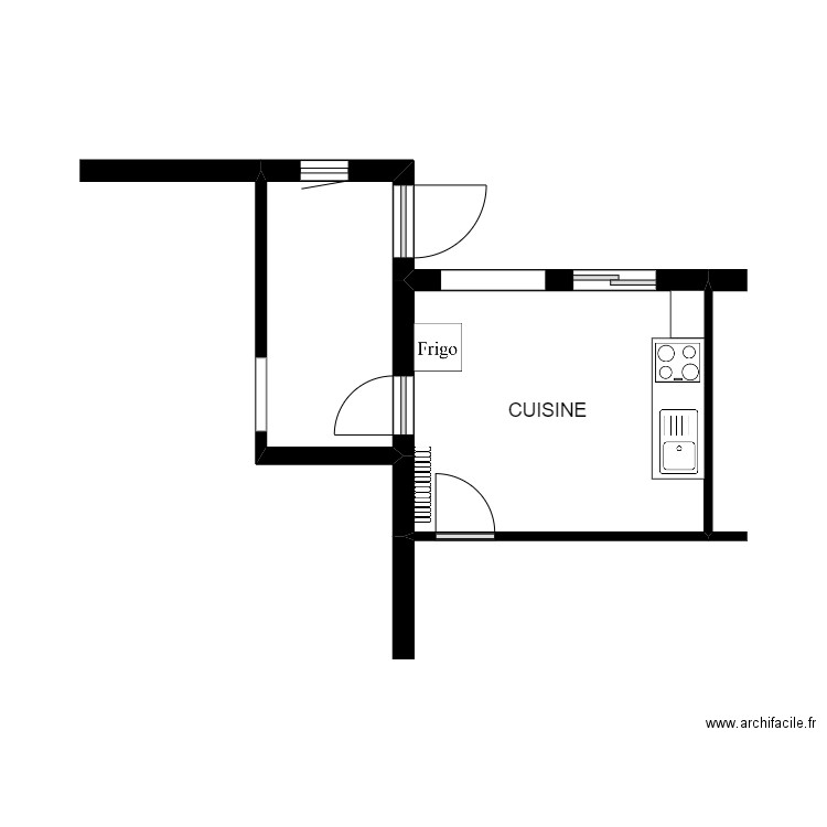 GRAND CUISINE 2. Plan de 2 pièces et 16 m2