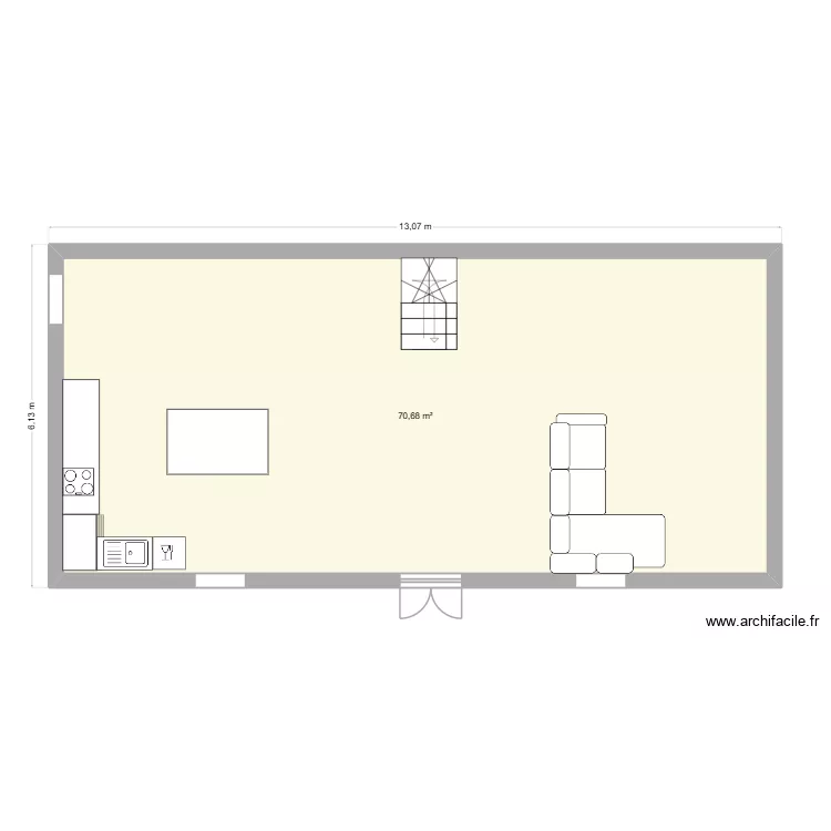 pedernec. Plan de 1 pièce et 71 m²