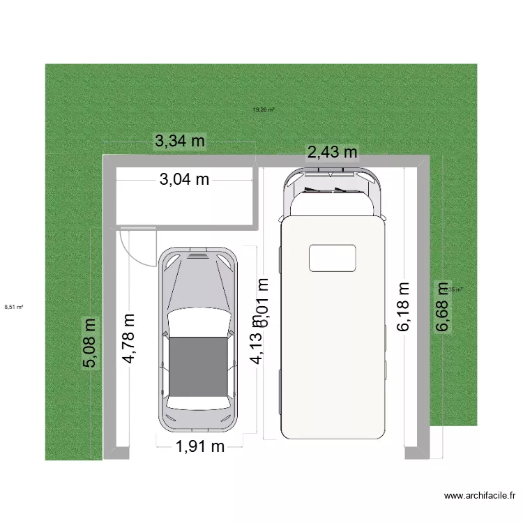 garage. Plan de 0 pièce et 0 m2