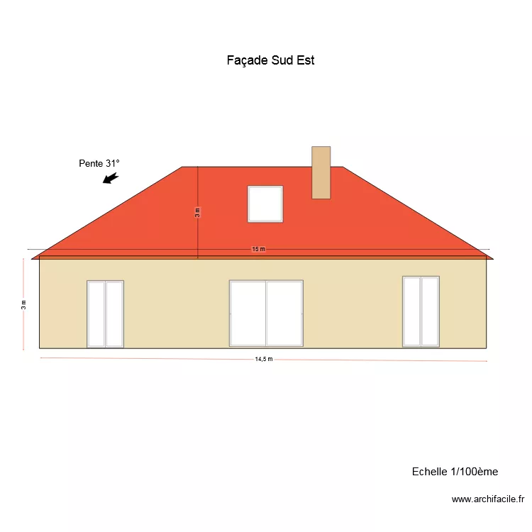 fa&ccedil;ade Sud 2 a. Plan de 